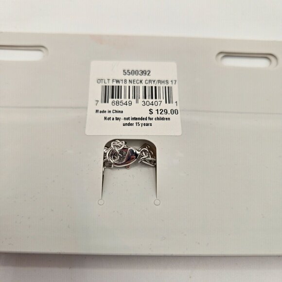 Crystallized Swarovski Elegant Silver Tone Bib Necklace Crystal $129 - Picture 5 of 5